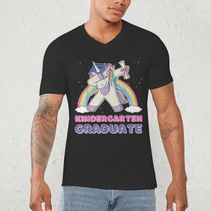 Dabbing Unicorn Kindergarten Graduation Dab Dance Girl Men's V-Neck T-Shirt