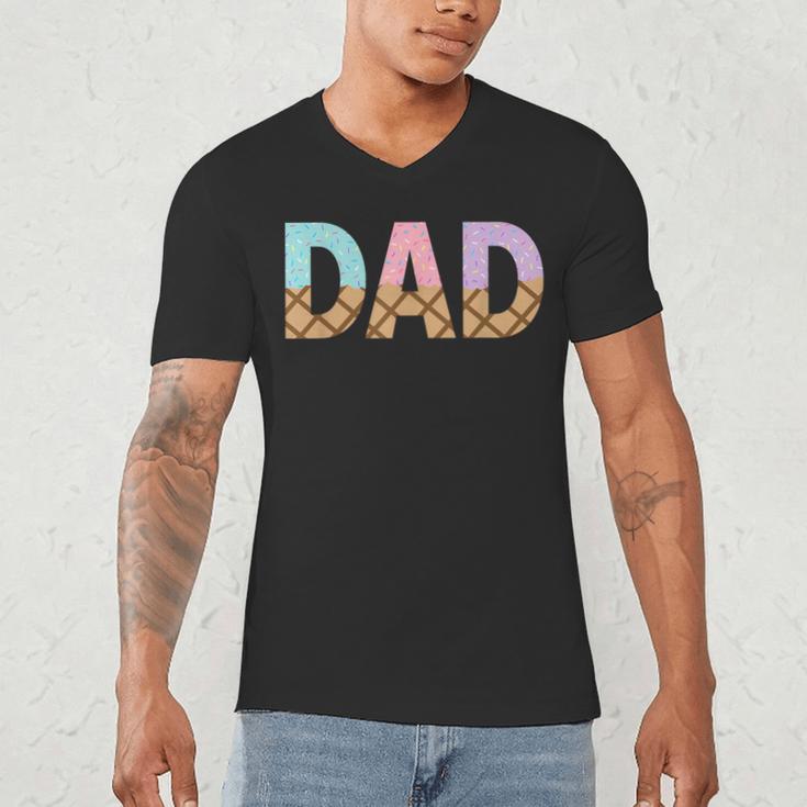 Dad Of 1st First Birthday Girl Ice Cream Men's V-Neck T-Shirt