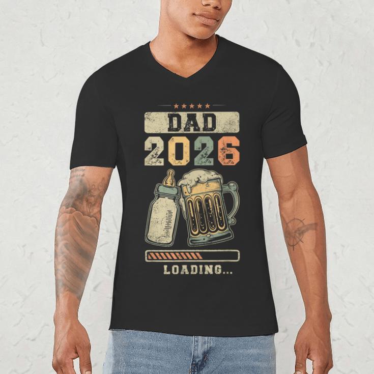 Dad 2026 Loading Baby Shower Going To Be a Dad Gender Reveal Men's V-Neck T-Shirt