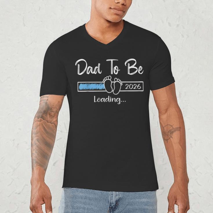 Dad To Be 2026 Promoted To Daddy Soon To Be New Dad Men's V-Neck T-Shirt