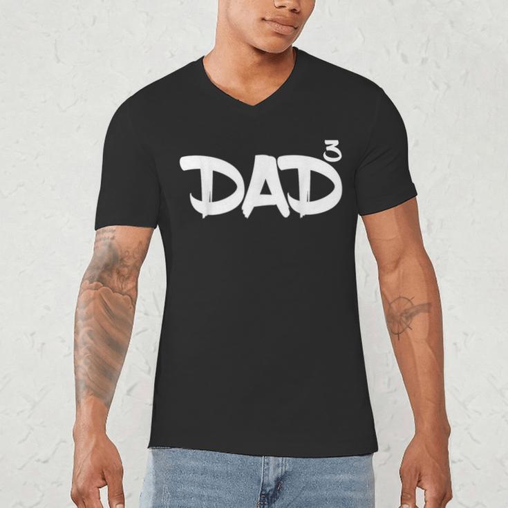 Dad 3 Kids 3rd Pregnancy Announcement Third Baby Tshirt Men's V-Neck T-Shirt