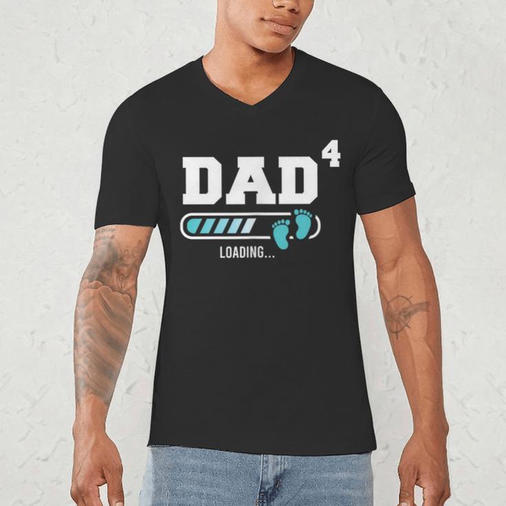 Dad 4 Fourth Time Dad Dad Of Four Men's V-Neck T-Shirt