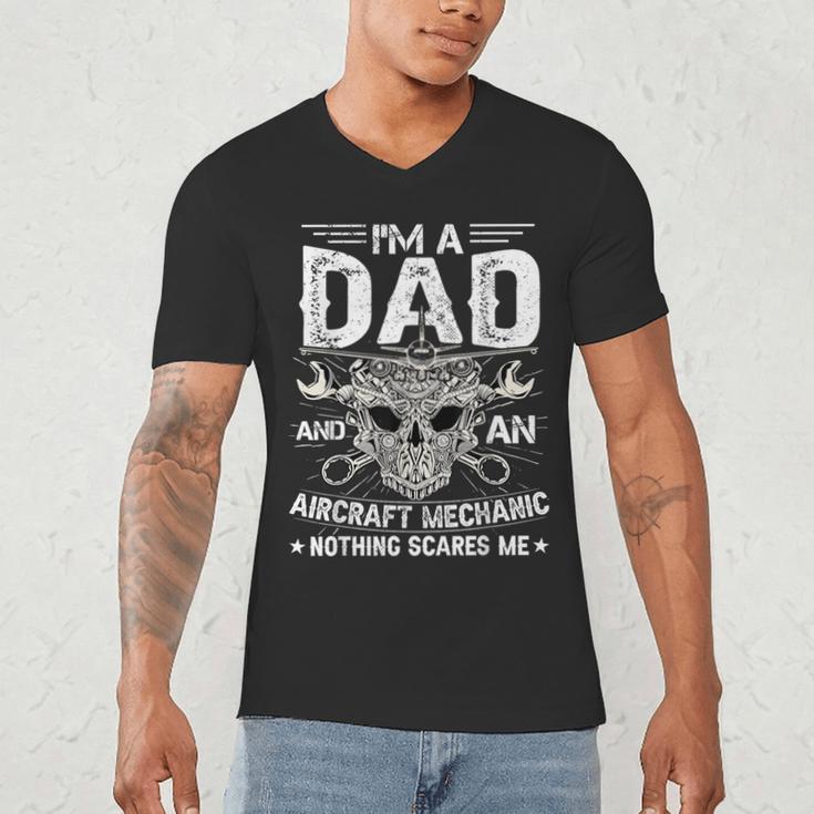 Dad Airplane Plane Aviation Aircraft Mechanic Men's V-Neck T-Shirt Dad Airplane Plane Aviation Aircraft Mechanic Men's V-Neck T-Shirt