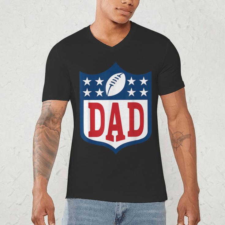 Dad American Football Happy Birthday Family Matching Retro Men's V-Neck T-Shirt Dad American Football Happy Birthday Family Matching Retro Men's V-Neck T-Shirt
