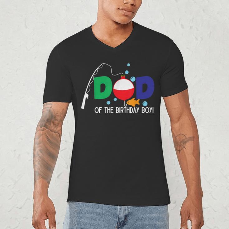 Dad Of The Big One Fishing Boy First Birthday Ofishally Men's V-Neck T-Shirt