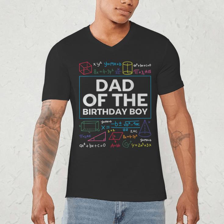Dad Of The Birthday Boy 10th Birthday Math Party Outfit Men's V-Neck T-Shirt