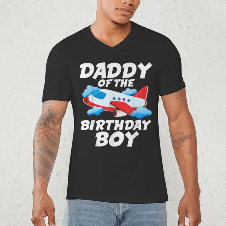 Dad Of The Birthday Boy Airplane Men's V-Neck T-Shirt