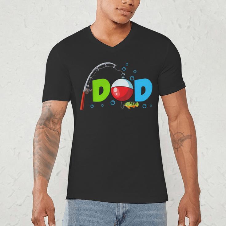 Dad Of The Birthday Boy Birthday Fishing Family Men's V-Neck T-Shirt