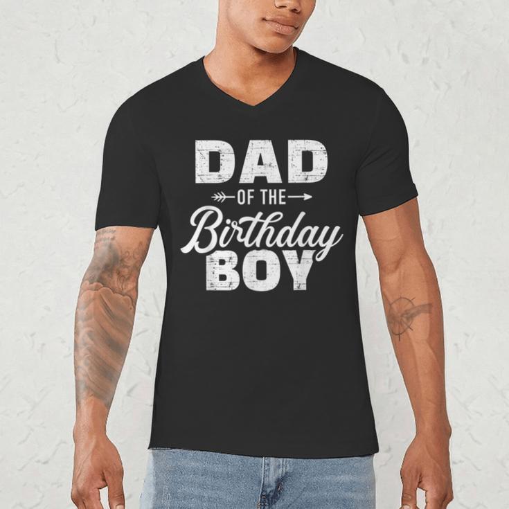 Dad Of The Birthday Boy Matching Family Party Men's V-Neck T-Shirt