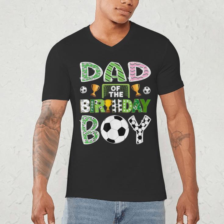 Dad Of The Birthday Boy Soccer Player Game Day Men's V-Neck T-Shirt
