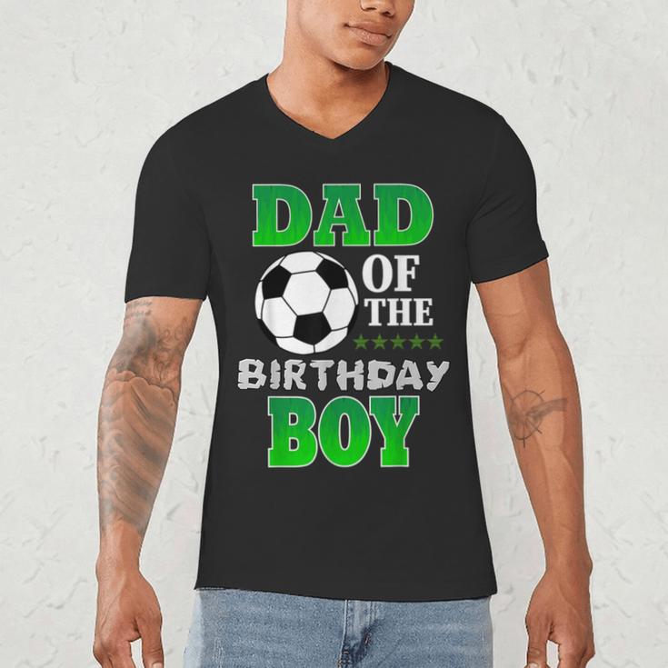 Dad Of The Birthday Boy Soccer Stars Outfit Men's V-Neck T-Shirt