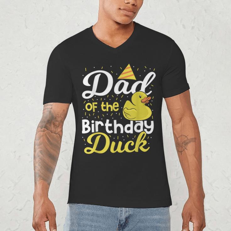 Dad Of The Birthday Duck Boy Rubber Duck Birthday Girl Men's V-Neck T-Shirt Dad Of The Birthday Duck Boy Rubber Duck Birthday Girl Men's V-Neck T-Shirt