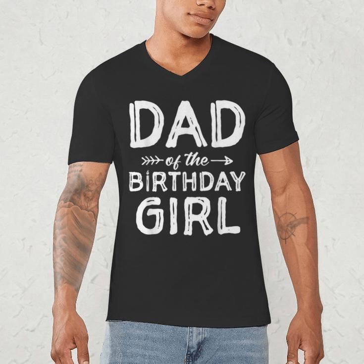 Dad Of The Birthday Girl Father's Day Men Men's V-Neck T-Shirt