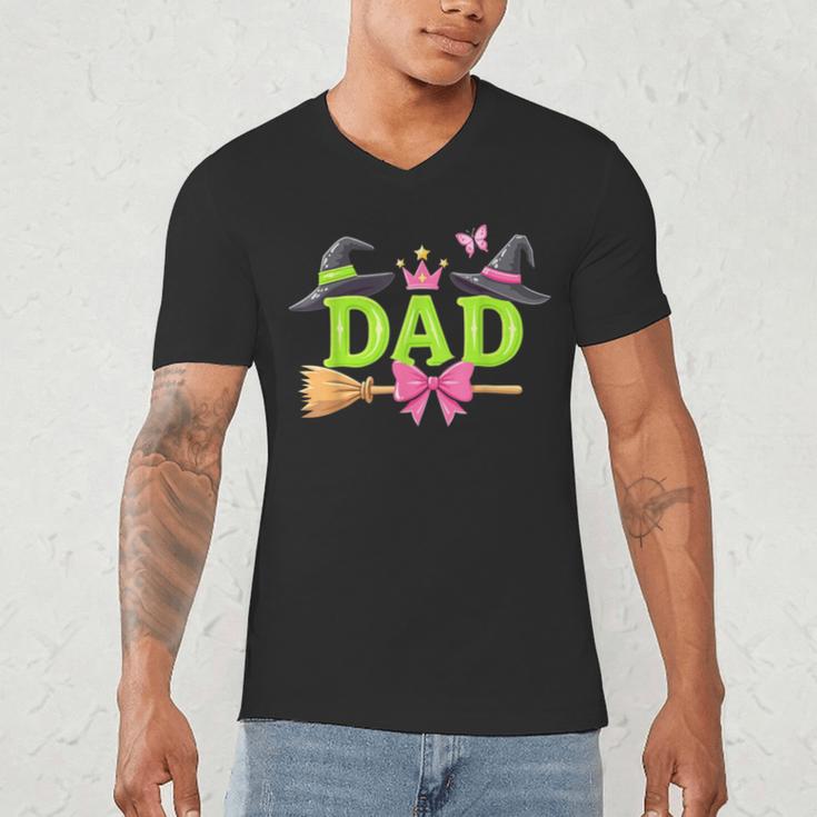 Dad Of The Birthday Girl Witch Family Party Decorations Men's V-Neck T-Shirt