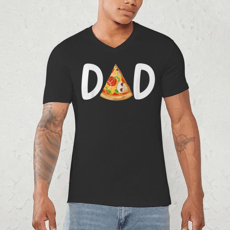 Dad Birthday Pizza 1st Birthday Pizza Family Matching Men's V-Neck T-Shirt
