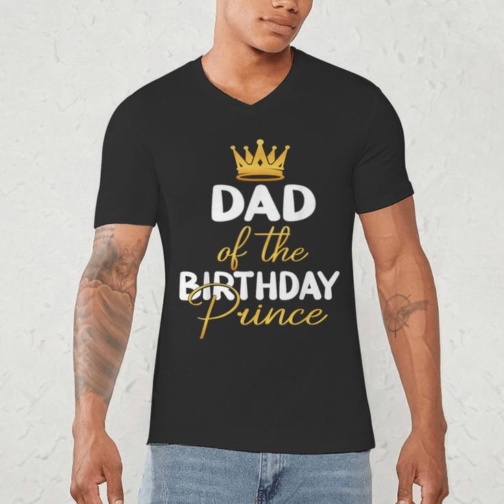 Dad Of The Birthday Prince Boy Bday Party Idea For Him Men's V-Neck T-Shirt