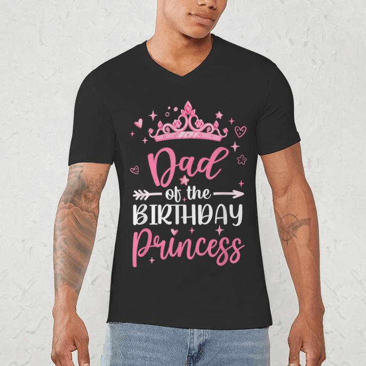 Dad Of The Birthday Princess Birthday Girl Kid Family Men's V-Neck T-Shirt