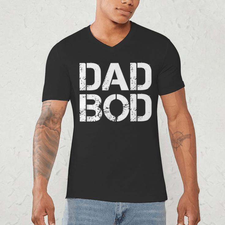 Dad BOD Rough Strong 90s Stencil Text Men's V-Neck T-Shirt
