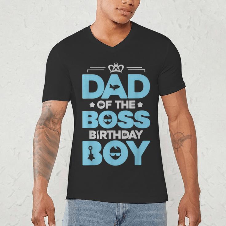 Dad Of The Boss Birthday Party Outfit Like A Boss Daddy Men's V-Neck T-Shirt Dad Of The Boss Birthday Party Outfit Like A Boss Daddy Men's V-Neck T-Shirt