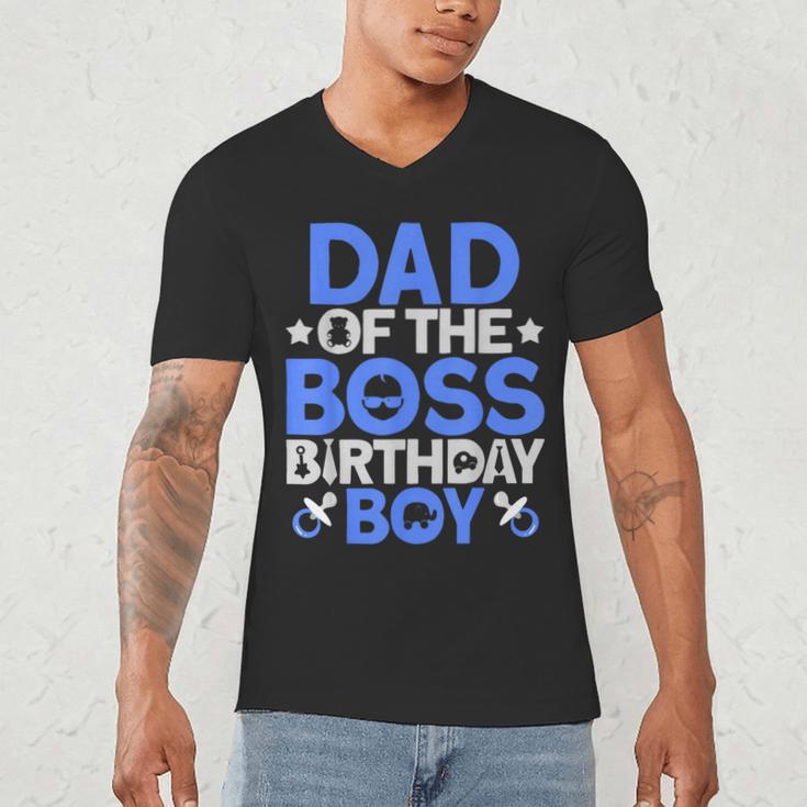 Dad Of The Boss Birthday Party Outfit Like A Boss Dad Men's V-Neck T-Shirt