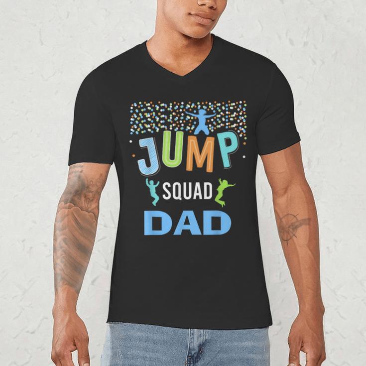 Dad Daddy Jump Squad Birthday Boy Trampoline Jumper Bday Men's V-Neck T-Shirt