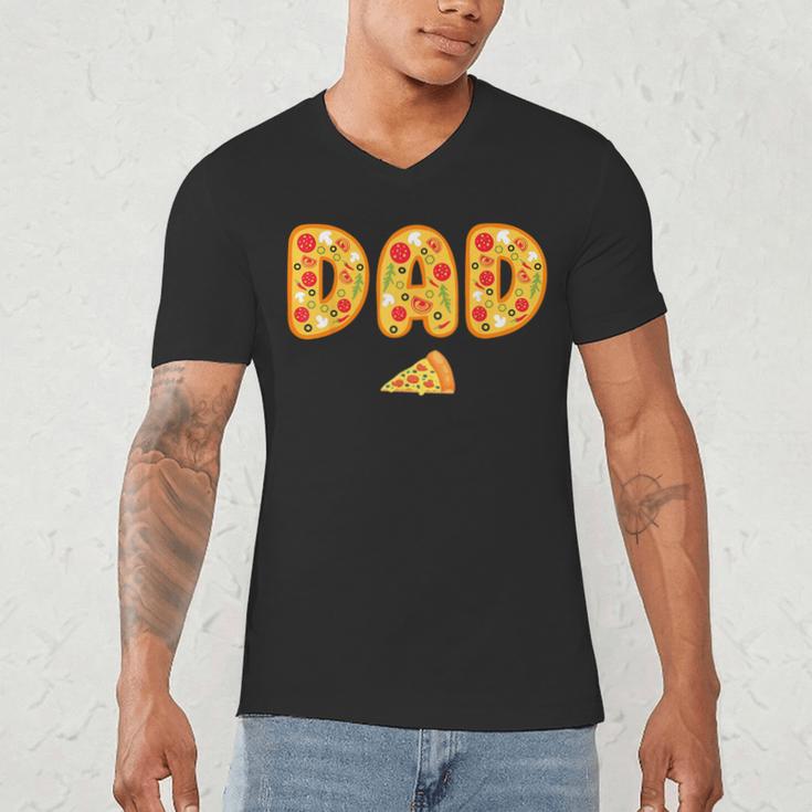 Dad Daddy Matching Birthday Squad Crew Pizza Family Men's V-Neck T-Shirt