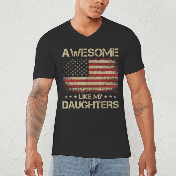 Dad From Daughter Awesome Like My Daughters Men's V-Neck T-Shirt