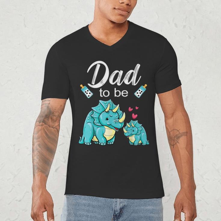 Dad To Be Dinosaur Baby Shower For Boy Men's V-Neck T-Shirt