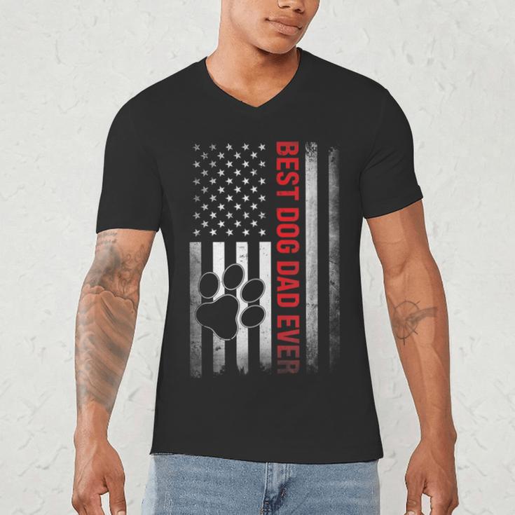 Dad Fathers Day Dog Dad Men's V-Neck T-Shirt Dad Fathers Day Dog Dad Men's V-Neck T-Shirt