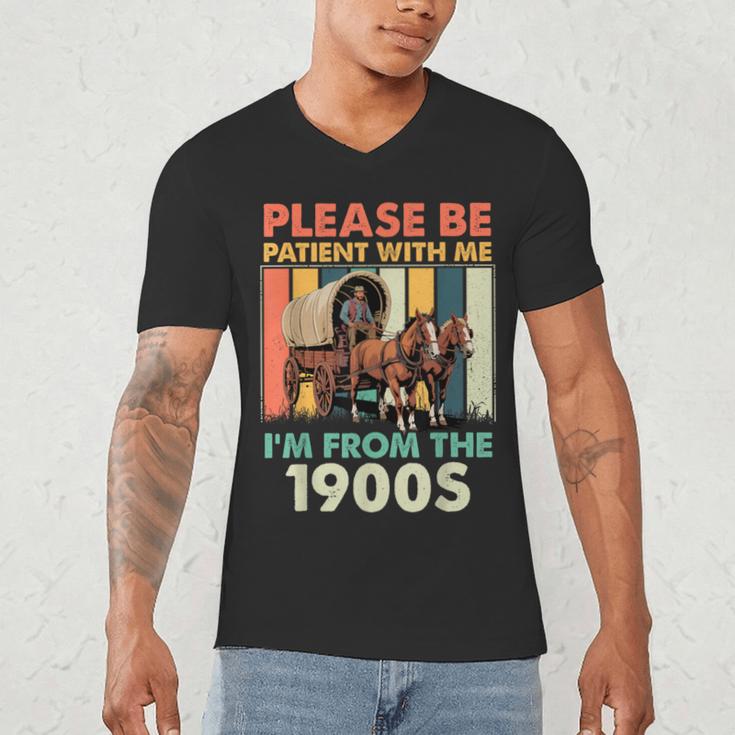 Dad Fathers Day Please Be Patient I'm From The 1900s Men's V-Neck T-Shirt Dad Fathers Day Please Be Patient I'm From The 1900s Men's V-Neck T-Shirt
