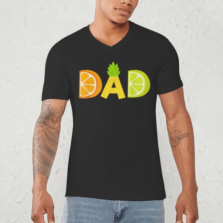 Dad Fruitarian Lover Summer Father Fruit Slice Men's V-Neck T-Shirt