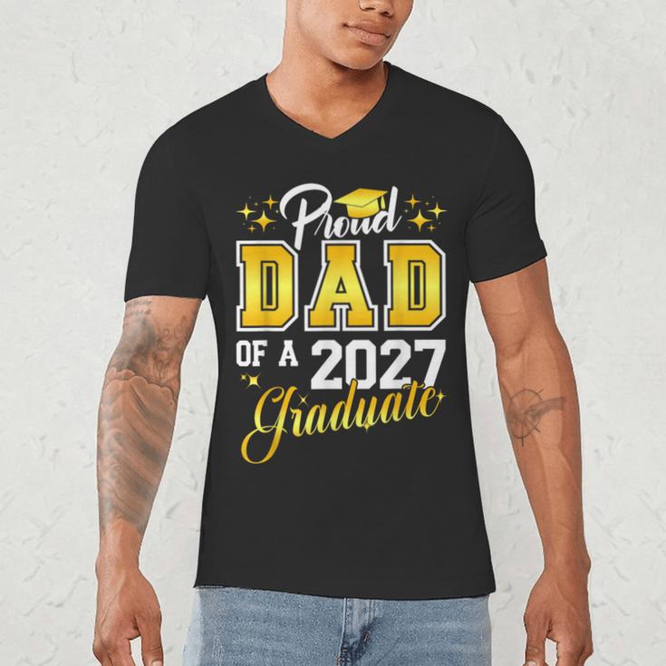 Dad Graduation Senior 2027 Proud Dad Of a 2027 Graduate Men's V-Neck T-Shirt