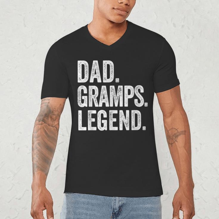 Dad Gramps Legend Vintage Distressed Bold Gramps Graphic Men's V-Neck T-Shirt