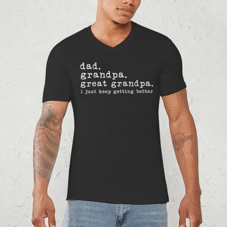 Dad Grandpa Great Grandpa Fathers Day Great Grandpa Men's V-Neck T-Shirt