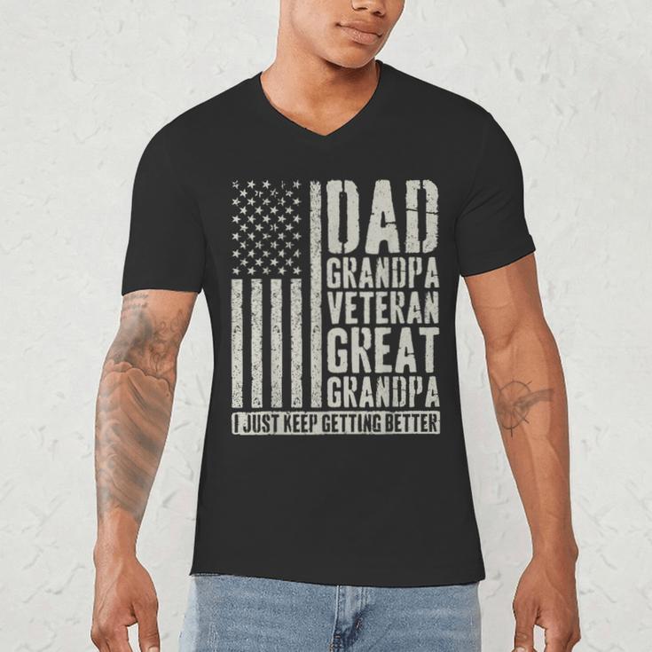 Dad Grandpa Veteran Great Grandpa Men's V-Neck T-Shirt
