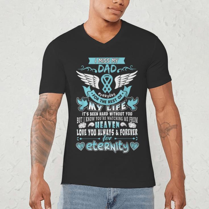 Dad Is My Guardian Angel Missing Memorial Day For Men Women Men's V-Neck T-Shirt