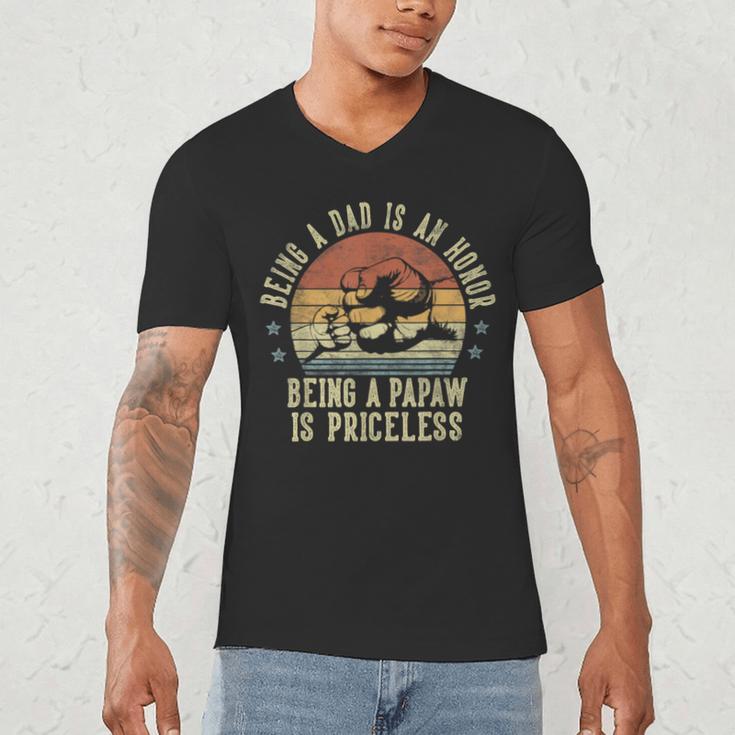 Being A Dad Is An Honor Being A Papaw Is Priceless Papaw Men's V-Neck T-Shirt