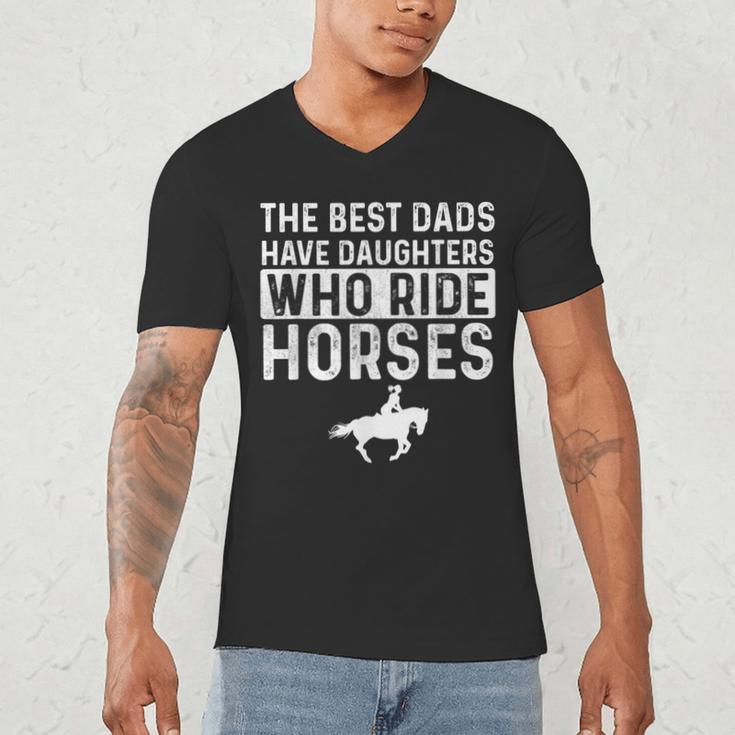 Dad Of Horse Lover Equestrian Horseback Rider Men's V-Neck T-Shirt