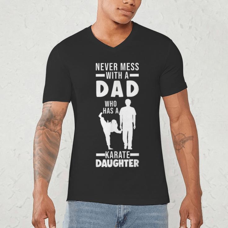 Dad Who Has a Karate Daughter Dad & Daughter Men's V-Neck T-Shirt