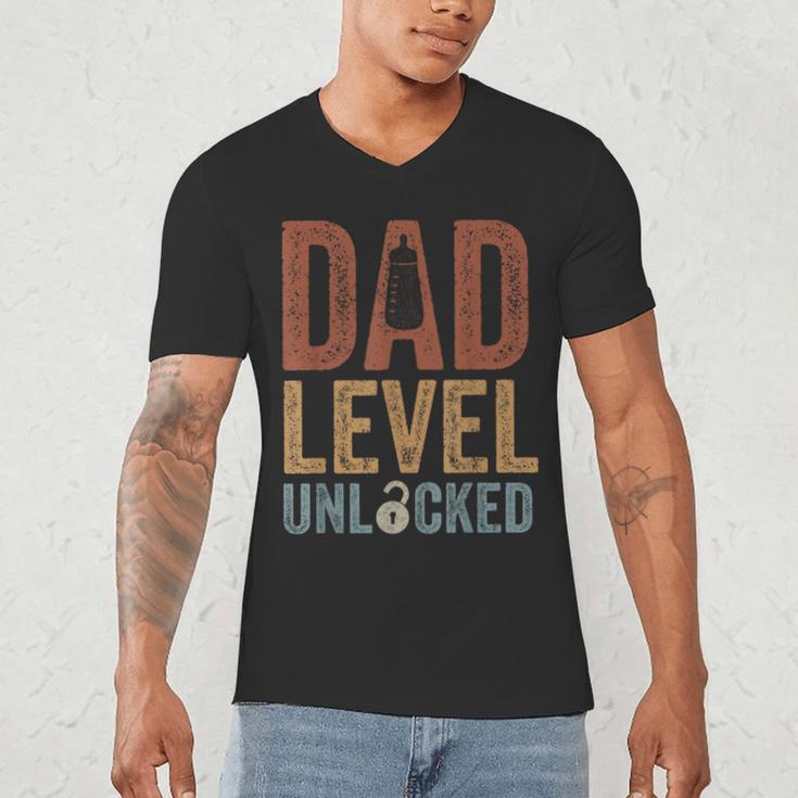 Dad Level Unlocked Father To Be New Daddy Men's V-Neck T-Shirt Dad Level Unlocked Father To Be New Daddy Men's V-Neck T-Shirt