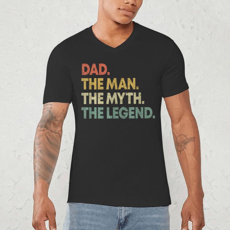 Dad The Man The Myth The Legend Men Dad Father's Day Men's V-Neck T-Shirt