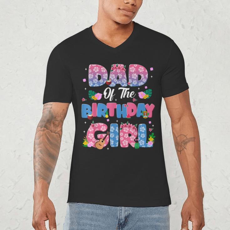 Dad And Mom Of The Birthday Girl Party Decor Family Matching Men's V-Neck T-Shirt