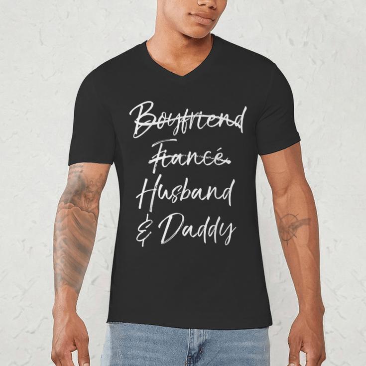 Dad Not Boyfriend Fiance Marked Out Husband & Daddy Men's V-Neck T-Shirt
