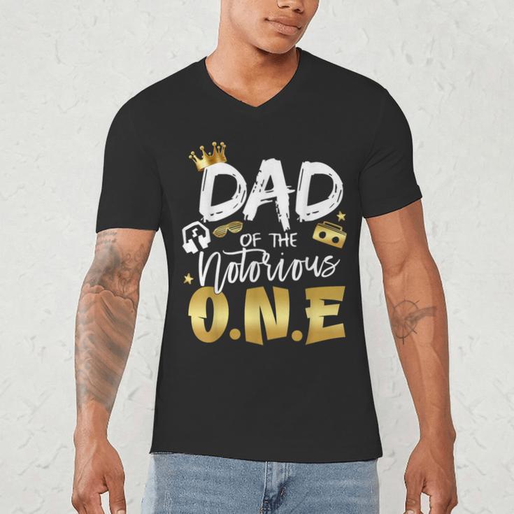 Dad Of The Notorious One Old School 1st Hip Hop Birthday Men's V-Neck T-Shirt