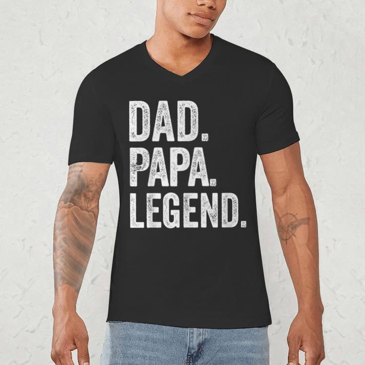 Dad Papa Legend Vintage Distressed Bold Papa Graphic Men's V-Neck T-Shirt Dad Papa Legend Vintage Distressed Bold Papa Graphic Men's V-Neck T-Shirt