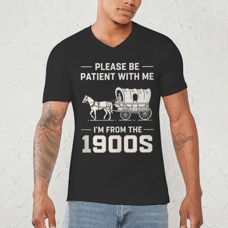 Dad Please Be Patient With Me I'm From The 1900s Vintage Men's V-Neck T-Shirt Dad Please Be Patient With Me I'm From The 1900s Vintage Men's V-Neck T-Shirt