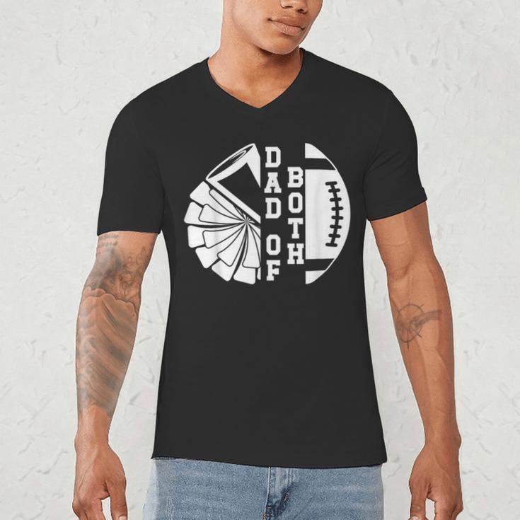 Dad Of Both Proud Football And Cheer Dad Men's V-Neck T-Shirt