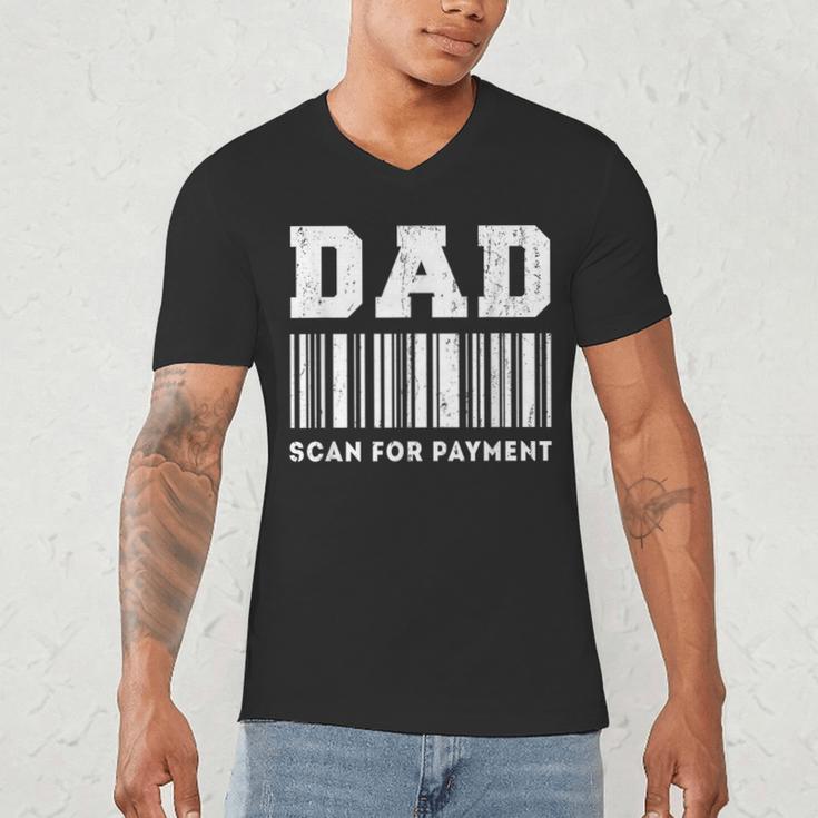 Dad Scan For Payment Barcode Father's Day Men's V-Neck T-Shirt Dad Scan For Payment Barcode Father's Day Men's V-Neck T-Shirt