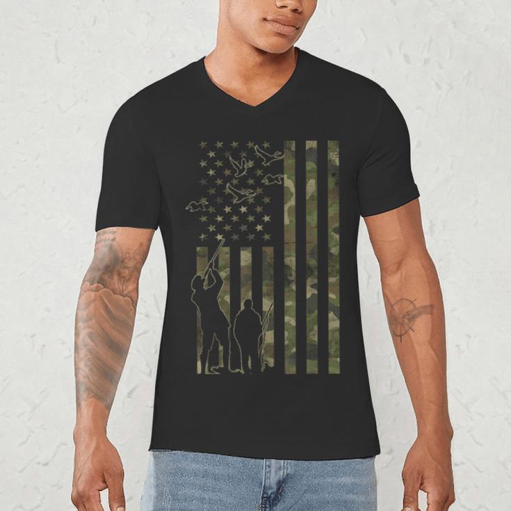 Dad And Son Duck Hunting Father And Son Matching Hunting Men's V-Neck T-Shirt