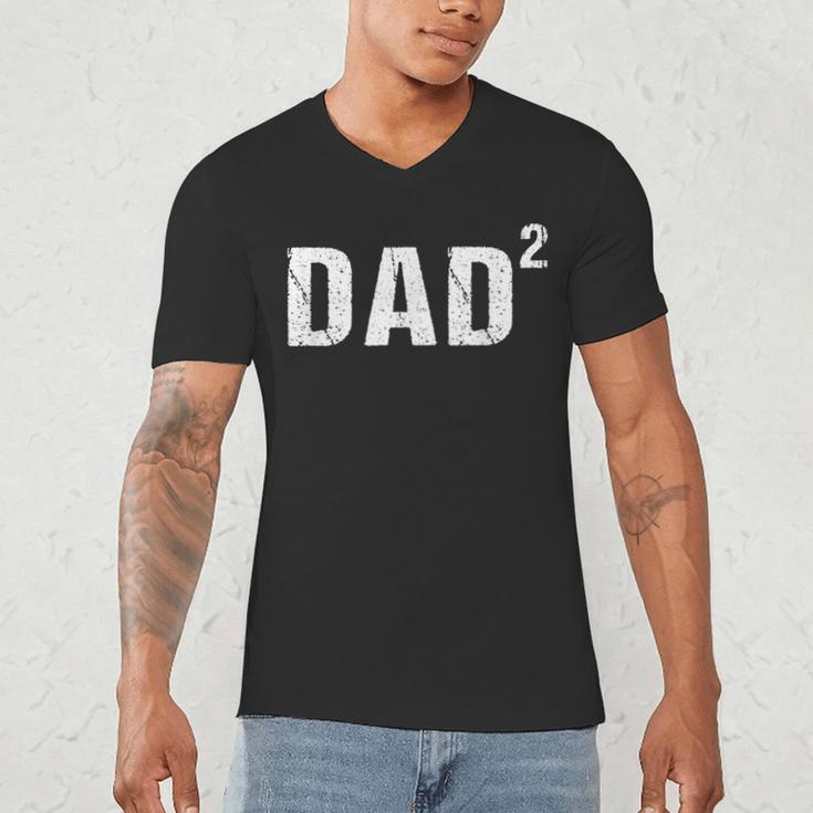 Dad Squared Dad Of Two Men's V-Neck T-Shirt
